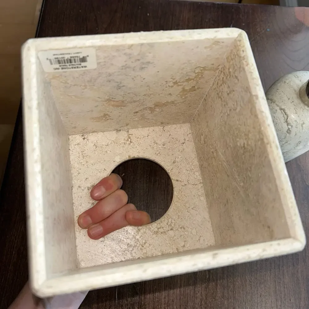 Natural travertine stone bathroom liquid soap dispenser tissue box cover